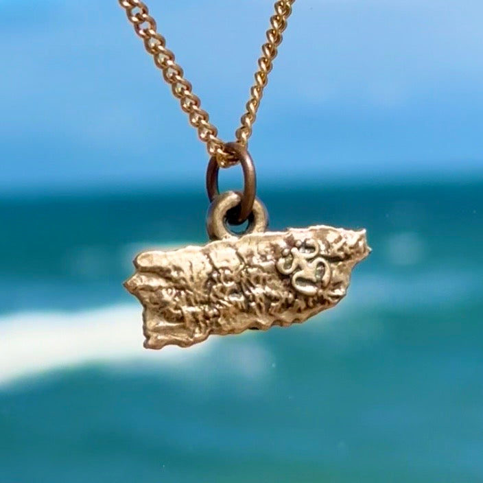 Isla P.R. y Coqui Taino, Bronze Pendant, $30
